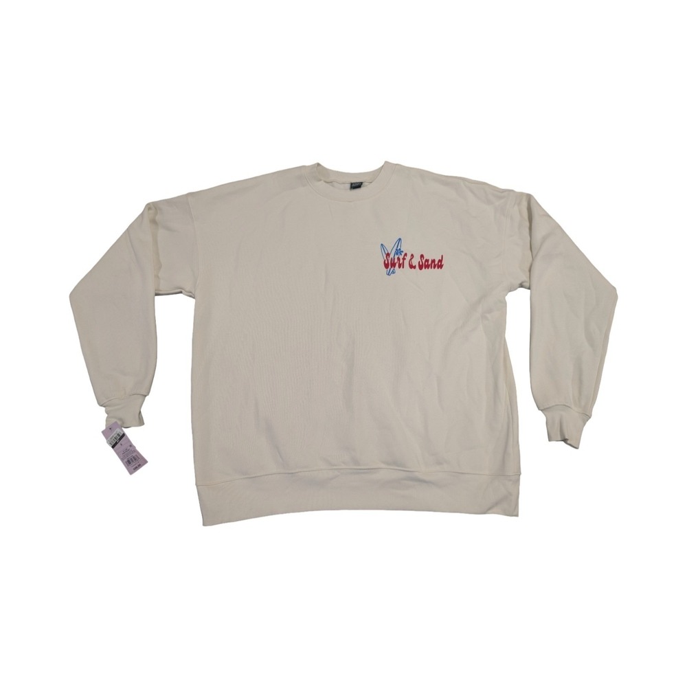 ⭐C6 Wild Fable Womens Cream Pullover Sweatshirt "Surf & Sand" Size S